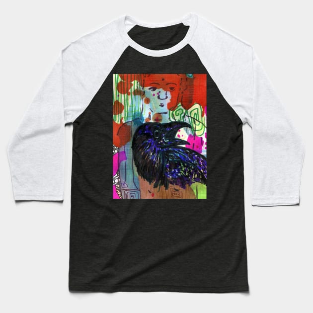 Crow Dream Baseball T-Shirt by AleHouseDrae